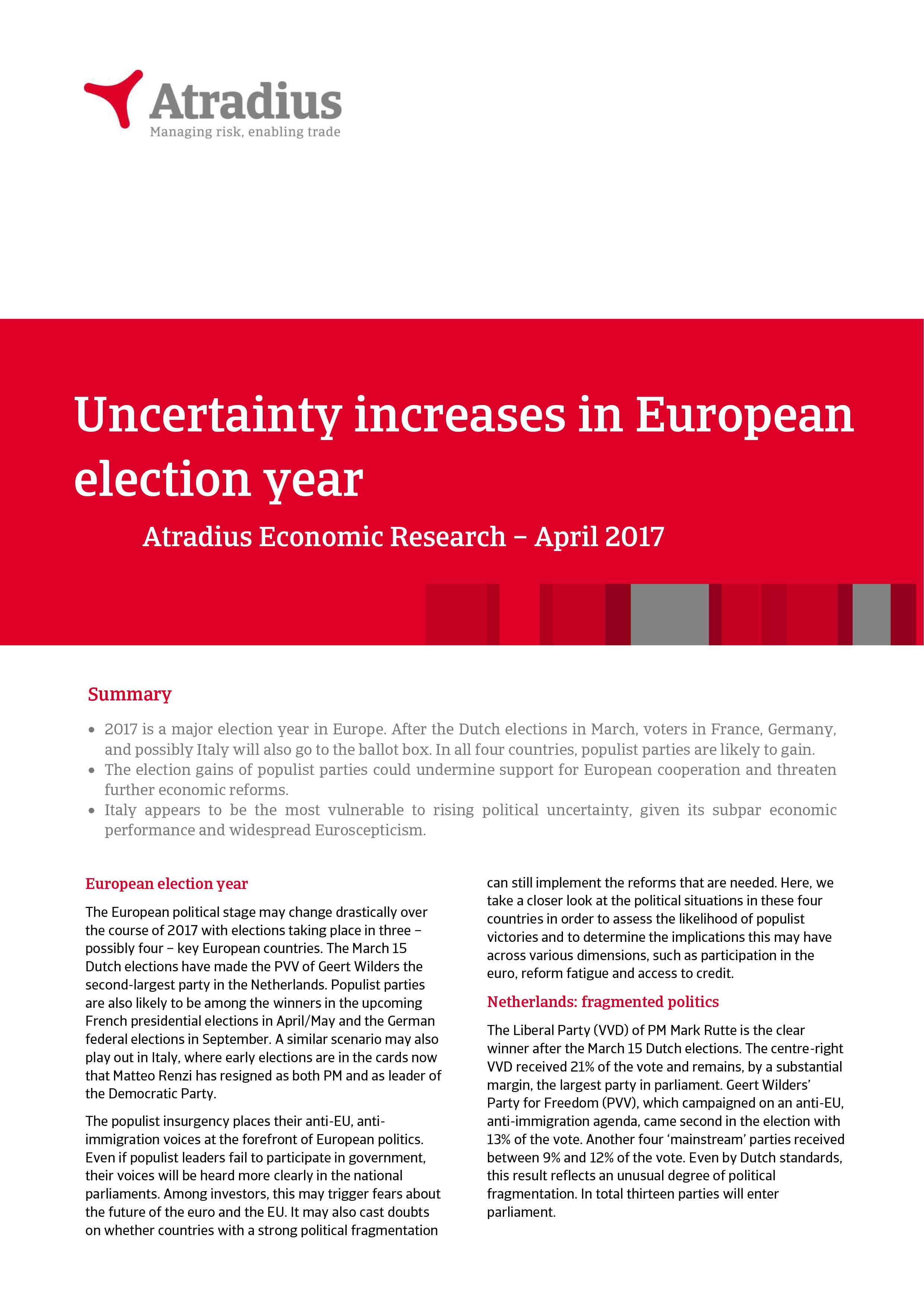 Uncertainty increases in European election year