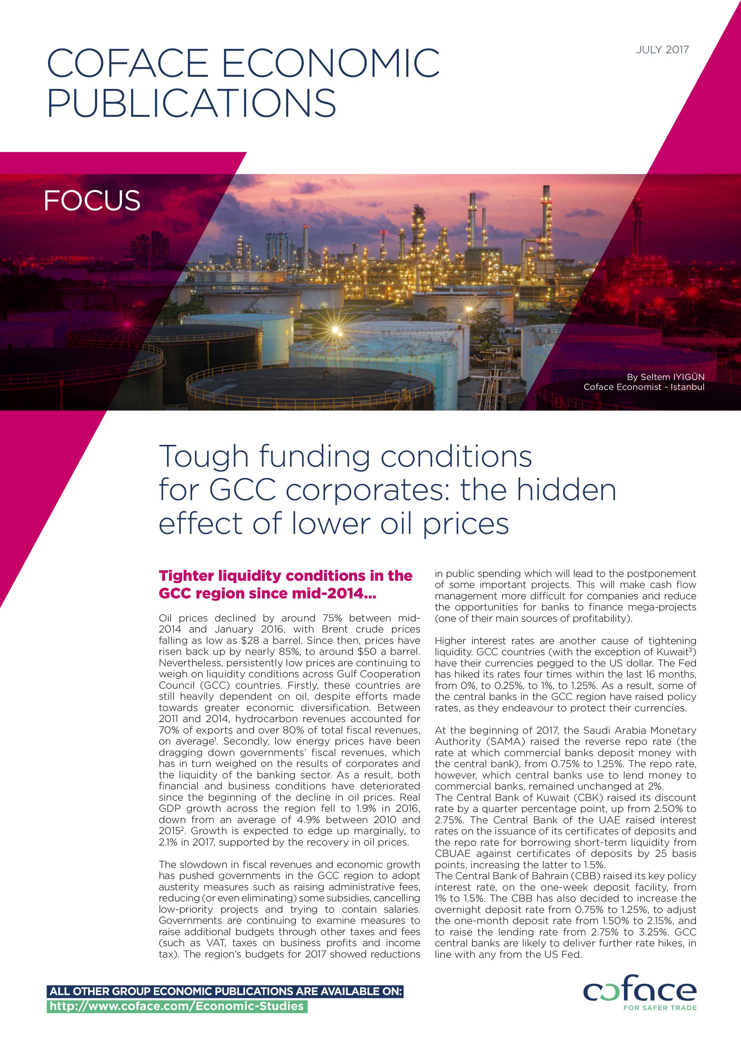 Tough funding conditions for GCC corporates: the hidden effect of lower oil prices
