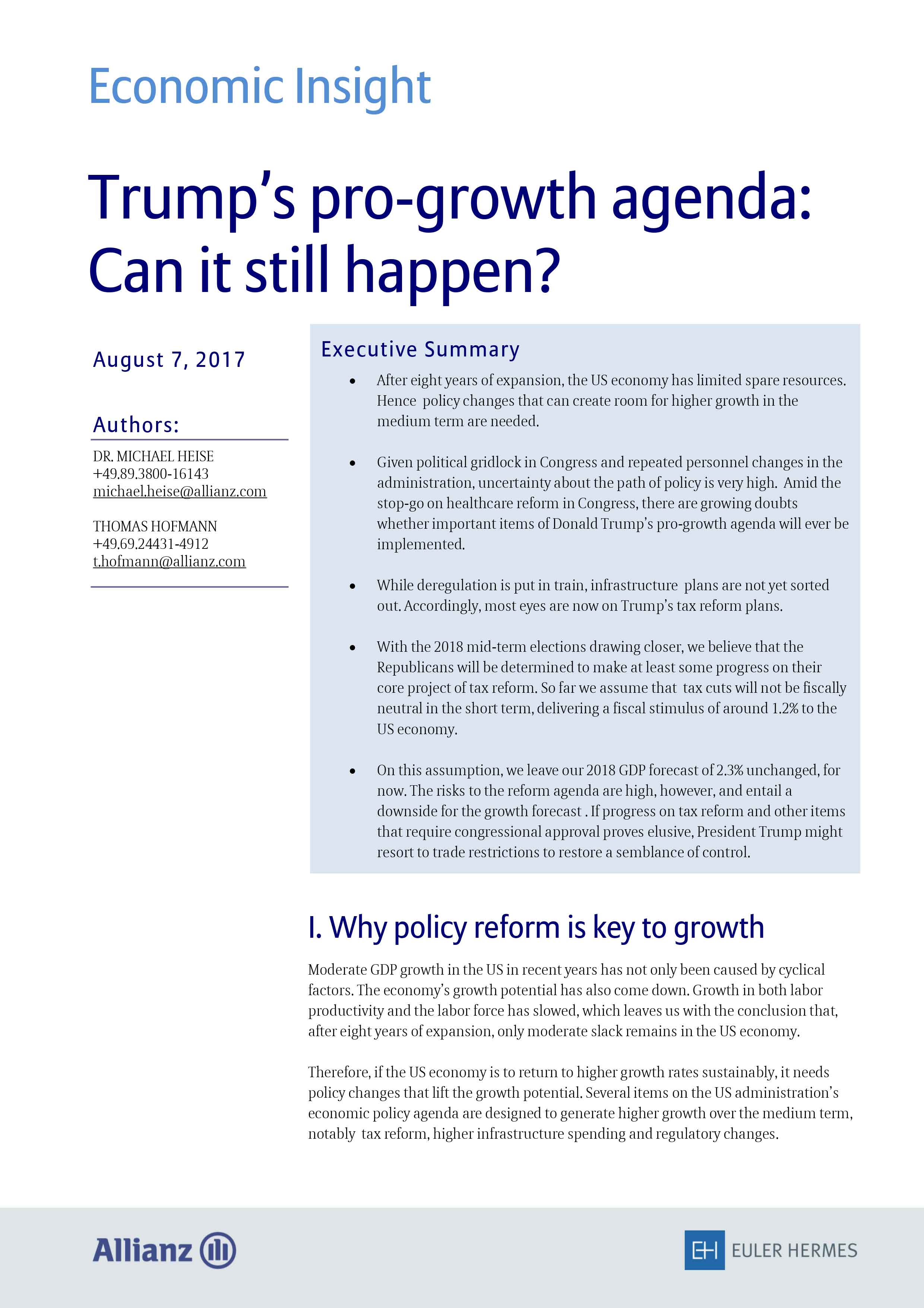 Trump's pro-growth agenda: can it still happen?