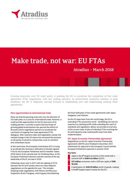 Make trade, not war: EU FTAs
