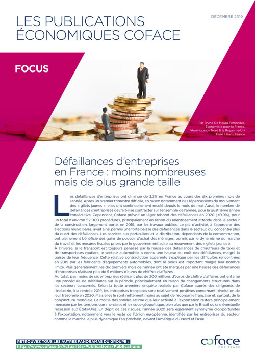Défaillances d'entreprises en France : moins nombreuses mais de plus grande taille